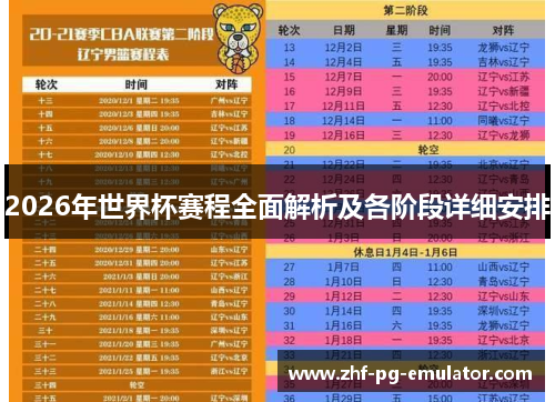 2026年世界杯赛程全面解析及各阶段详细安排